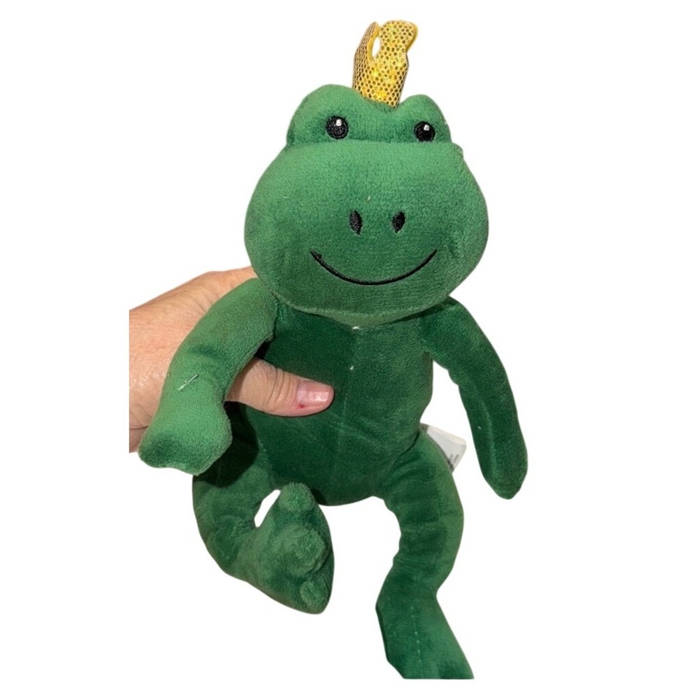 Frog Prince Plush Toy Green with Gold Crown Stuffed Animal Kids‎ Collectible